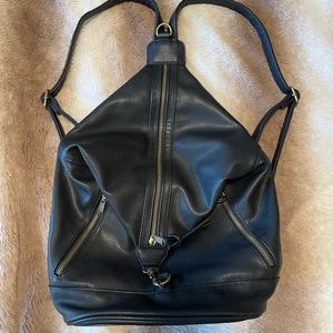 Black Faux Leather Mossimo Convertible Backpack